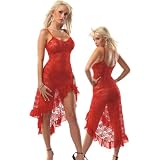 Sheer Sheer Red Negligee Gown Lingerie Set