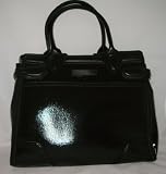 Cross Cross Town Computer Bags Sutton Black Lacquered Twill Laptop Tote - Black with Black Leather Trim