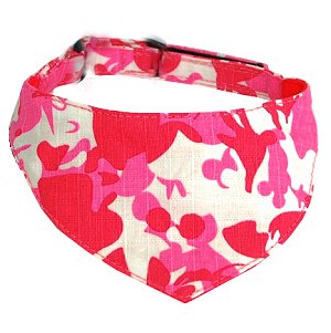 “Camo Cool” Camouflage Print Cotton adjustable Bandana for Dogs, Cats and Small Pets – Medium (“12-17″)/ Pink Jungle