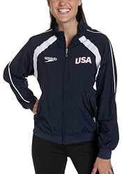 Speedo Women's Americana USA Flag Woven Warm-up Jacket