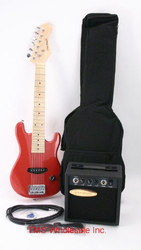 Red Childrens 30" Electric Guitar Kit Amplifier Gig Bag