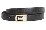 1 1/8 Inch Clamp On One Size Fits All Feather Edged Ostrich Print Patent Faux Leather Belt