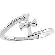 14K White Gold Diamond Cross Children's Ring