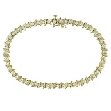 10k Yellow Gold 1 Carat Diamond S Style Tennis Bracelet (J-K,I3), 7
