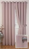Rio Eyelet Latte 46x90in Lightweight Sheer Curtain Pair with self-coloured Lining