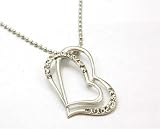Image of Stunning Overlapped Twin Heart Made With Crystalized Swarovski Elements On 16