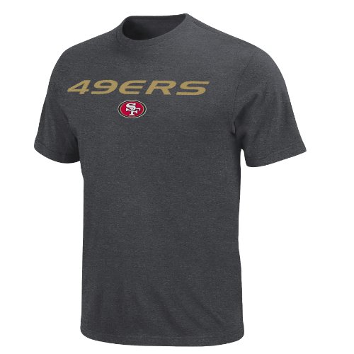NFL Men's San Francisco 49ers Line Of Scrimmage IV Short Sleeve Tee (Charcoal Heather, XX-Large)