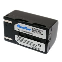 Maximal Power DB SAM SBLSM160 Replacement Battery for Samsung Digital Camera/Camcorder (Black)