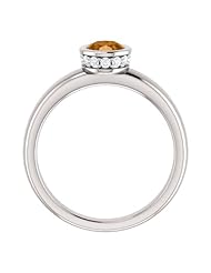 18K White Gold 7.00x5.00mm Oval Cut Bronze Tourmaline and Diamond Ring -- LIFETIME WARRANTY