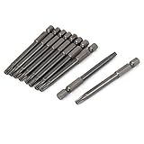 uxcell　TT25トルクスセキュリティドライバービット　六角シャンク　6.3mm　10個入り