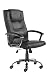 Somerset Leather Faced Executive Office Chair with Pronounced Headrest and Lumbar Support – H1100-1190 X W630 X D720 – Black