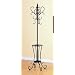 Classic Black Metal Coat Rack Hat Stand w/Umbrella Holder
