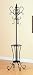 Classic Black Metal Coat Rack Hat Stand w/Umbrella Holder