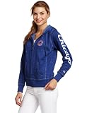 MLB Women's Chicago Cubs Steppin' Up Full Zip Marled Fleece Hoodie (Pro Navy/Pro Scarlet, Medium)