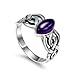 925 Sterling Silver Genuine Amethyst Stone Celtic Double Infinity Knot Ring
