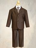 5 Piece Brown Suit with Shirt, Vest, and Tie