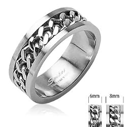 316L Surgical Stainless Steel Rings/ Chain Center