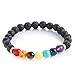 Creativelife Natural Agate 8mm Lava Energy Stone Colorful Beads Bracelet