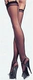 Plus Size Queen Sheer Backseam Stockings in Black, White, Red, or Nude