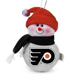 Pack of 3 NHL Philadelphia Flyers Plush Snowman Christmas Ornaments 6"