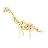 La Viano® 3D-Puzzle Naturholz Dinosaurier-Skelett Dinosaurierpuzzle Brachiosaurus Holzspielzeug Bausatz Steckbausatz für Kinder