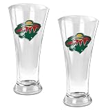 Minnesota Wild 2pc 19oz Pilsner Glass Set - Primary Logo NHL Hockey