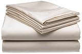600-Thread-Count Wrinkle Free Queen Sheet Set, Ivory