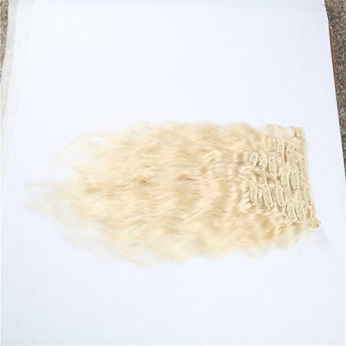 Seashinebeauty 7pcs 16inch Body Wave Full Head Remy Clip In Human Hair Extensions 100g/set 613 Blonde Color