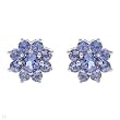 Earrings With 1.15ctw Genuine Tanzanites Well Made in 14K White Gold - Certificate Available.