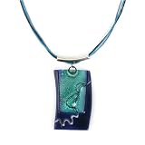 Glass, Cotton and Nickel Assorted Pendant-Rectangular 