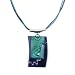 Glass, Cotton and Nickel Pendant-Rectangular