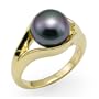 Tahitian Black Pearl Ring in 14K Yellow Gold