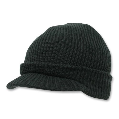 New Winter Sports GI Jeep Beanie Visor Skull Cap (Comes In 10 Different Colors)