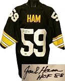 Jack Ham Autographed/Hand Signed Pittsburgh Steelers Black Prostyle Jersey HOF 88