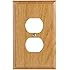 Leviton 89203-OAK 1-Gang Duplex Outlet Wallplate, Light Oak