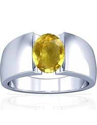 Platinum Oval Cut Yellow Sapphire Solitaire Ring