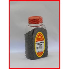 BLACK PEPPER WHOLE, PEPPERCORNS FRESHLY PACKED IN LARGE JARS, spices, herbs, seasonings
