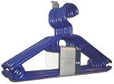 PLASTIC HANGER TURNABLE HOOK SET OF 10 - DARK BLUE 33CM
