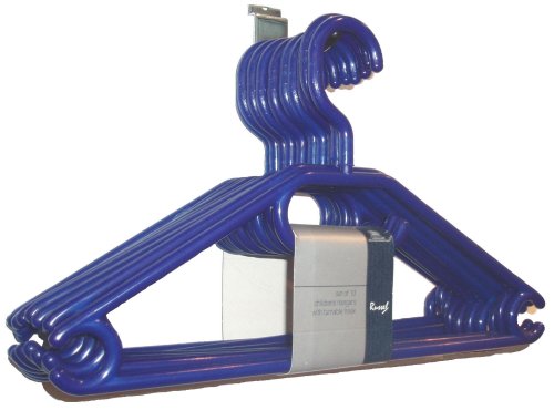 PLASTIC HANGER TURNABLE HOOK SET OF 10 - DARK BLUE 33CM