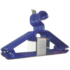PLASTIC HANGER TURNABLE HOOK SET OF 10 - DARK BLUE 33CM