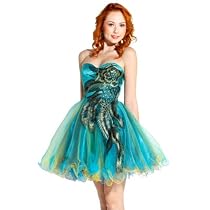 Metallic Peacock Embroidered Holiday Party Prom Dress Junior Plus Size