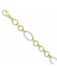 Genuine 14K Two-Tone Round & Oval Link Bracelet 7.5 Inches 2 Grams Of Gold 100% Satisfaction Guaranteed.