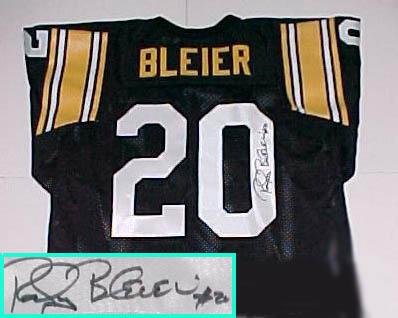 Rocky Bleier Hand Signed Steelers Throwback Black Jersey