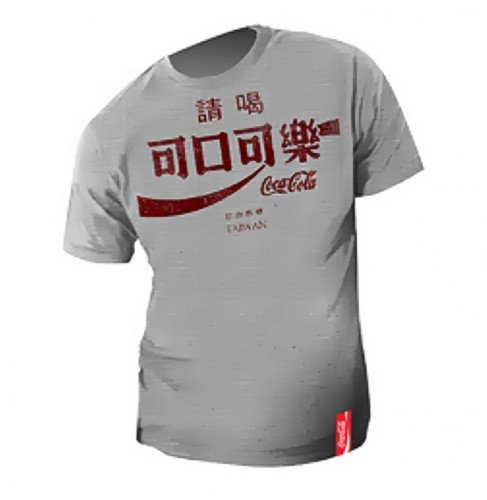 Produkt-Bild: COCA COLA TAIWAN tshirt asiatische Zeichen Hellgrau - T-SHIRT - ORIGINAL - Gr. S M L XL