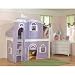 Windsor Low Loft Tent Bed in White with Tower Configuration: Low Loft Bed with Castle Tent
