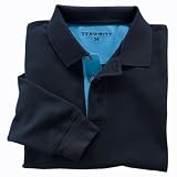 41apYl7XbYL. SL160  Charles Tyrwhitt Navy Long Sleeve Pique Polo Shirt