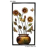 Flower Pot Theme Metal Wall Art