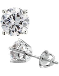 0.20 ct TTW Round Cut Diamond Stud Earrings In 18 Kt White Gold