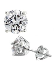 1.18ct TTW Round Cut Diamond Stud Earrings in 18 Kt White Gold