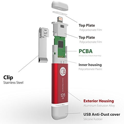 Adam Elements 64GB iKlips Lightning / USB 3.0 Dual-Interface Flash Drive - Grey